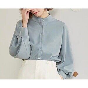 Greyish Blue Chiffon Blouse